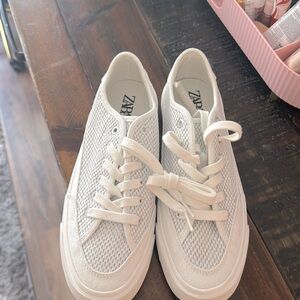White sparkling Zara sneakers